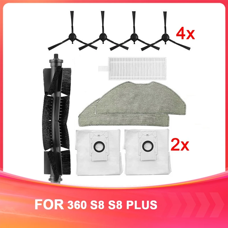 AAAN-Per accessori per aspirapolvere robot 360 S8 S8PLUS Spazzola principale Spazzola laterale Filtro Mop