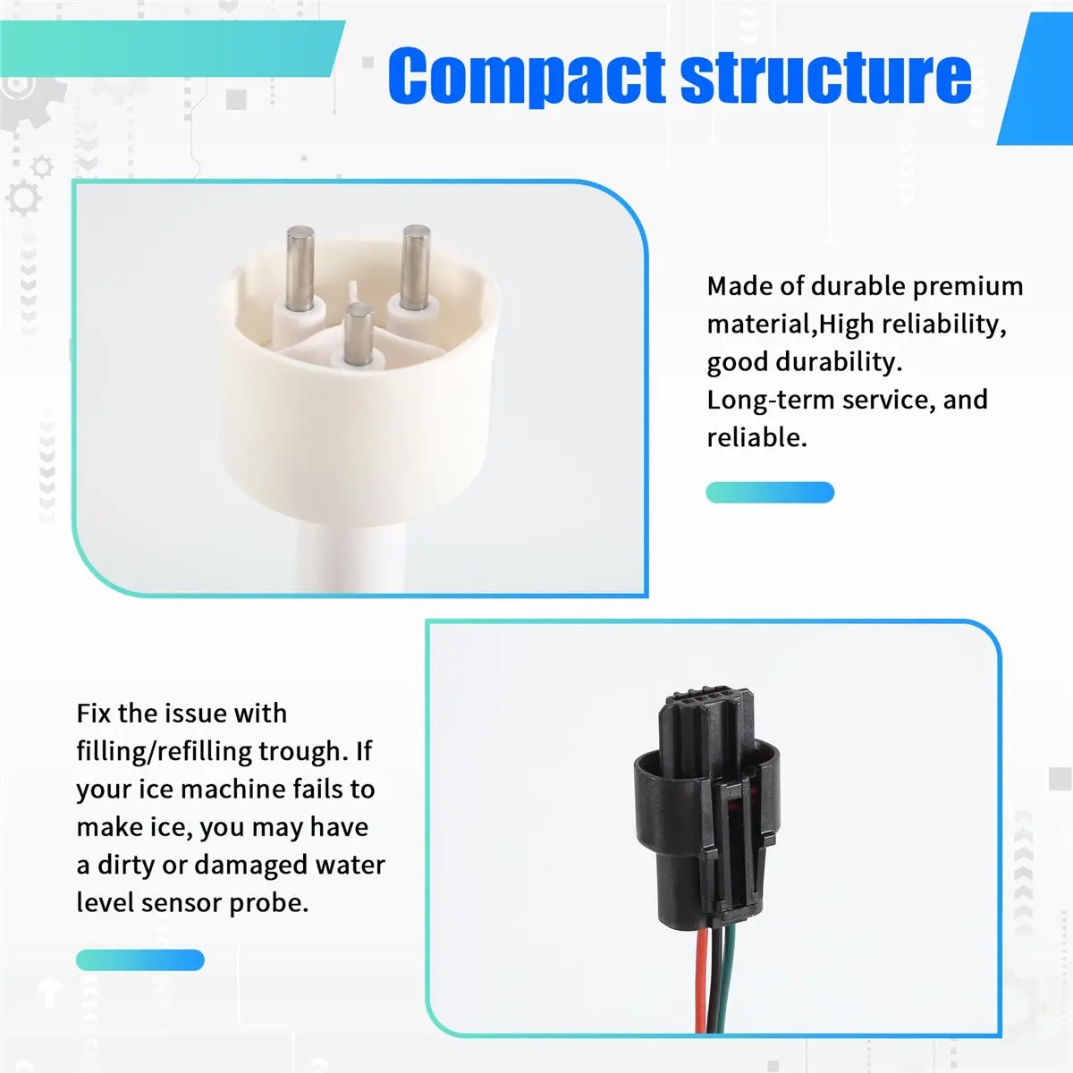 [t@p]-000016053-kit-sonda-livello-acqua-ghiaccio-con-cablaggio-per-macchine-del-ghiaccio-kit-sonda-sensore-livello-acqua-ghiaccio