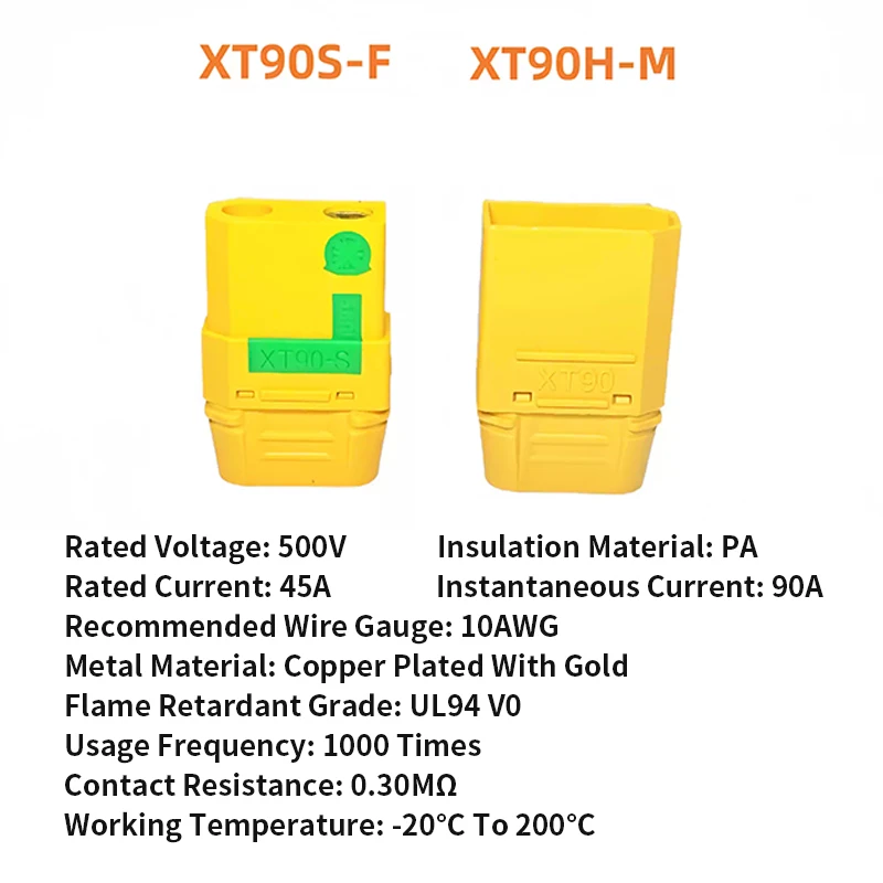 Anti-sparking XT90 to 8MM O-type Terminal Wire Charging Cable XT90S-F/HM/HF to 6MM O Copper Nose Lithium Battery Controller Line