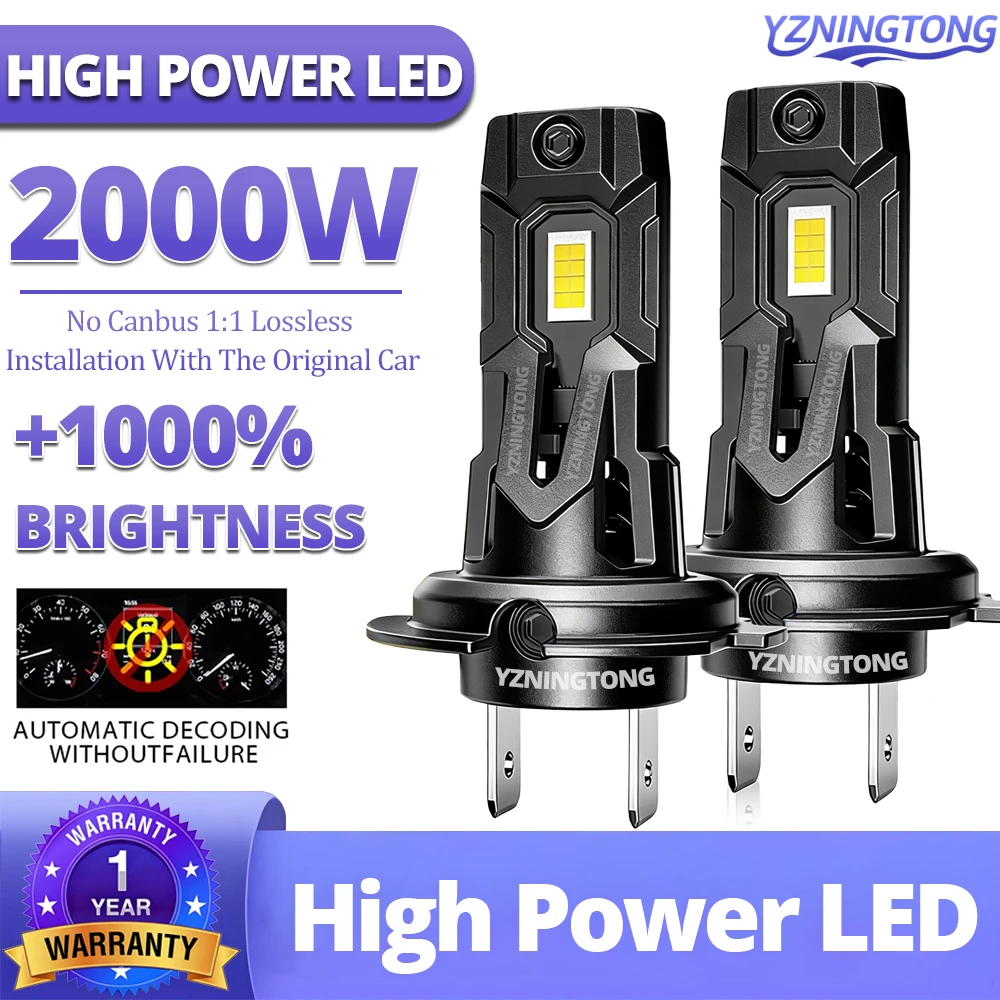 

car h7 led light Canbus 2000W Automobiles H7 Led Headlight Fog Lamp Motorcycle h7 LED Headlamp h1 h11 h4 LEDs Bulbs 12V for bmw