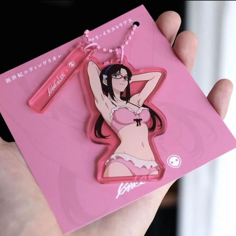 Evangelion Asuka funda para auriculares colgante llaveros Anime Ayanami Rei mochila encanto decoración Katsuragi Misato llavero regalos