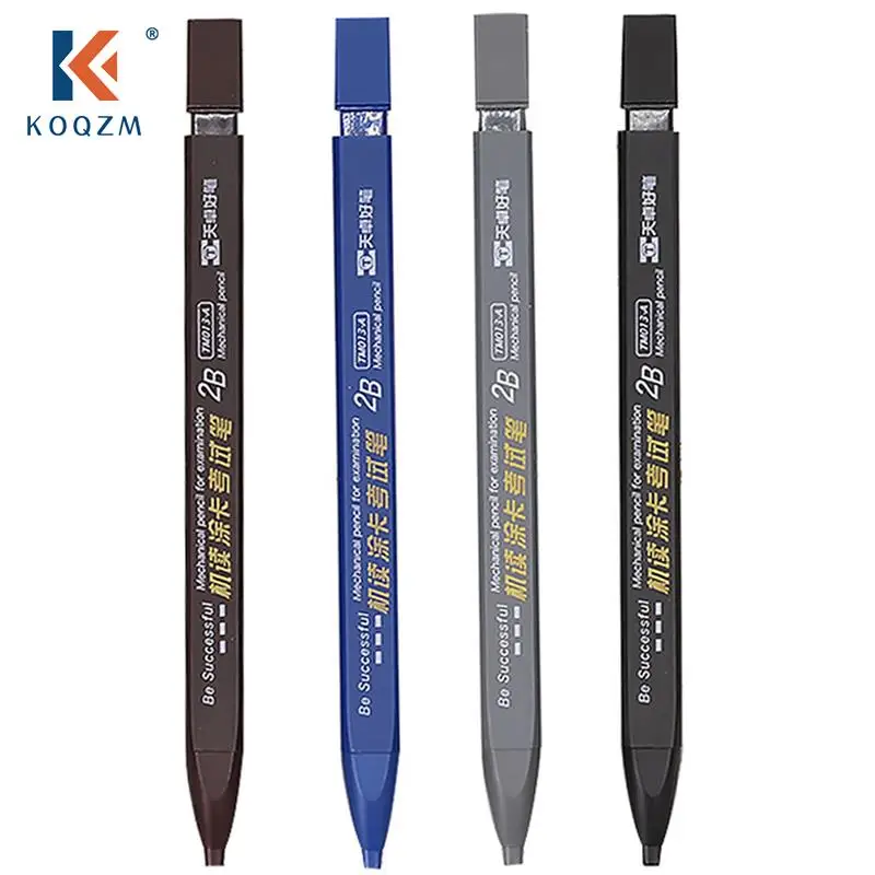 

Thick Flat Head Mechanical Pencil Drawing 2B with Refills Pencil Office Supplies Writing Automatic Office School Supplies