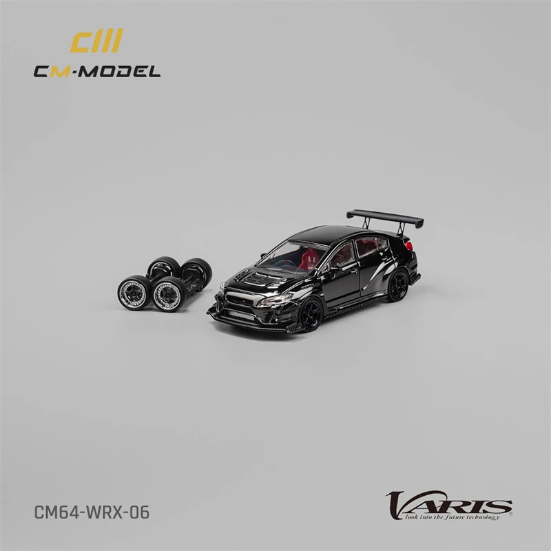 ブラックダイキャストカー,cmモデル,varis,ワイドボディ2.0,クローム,1:64,事前注文