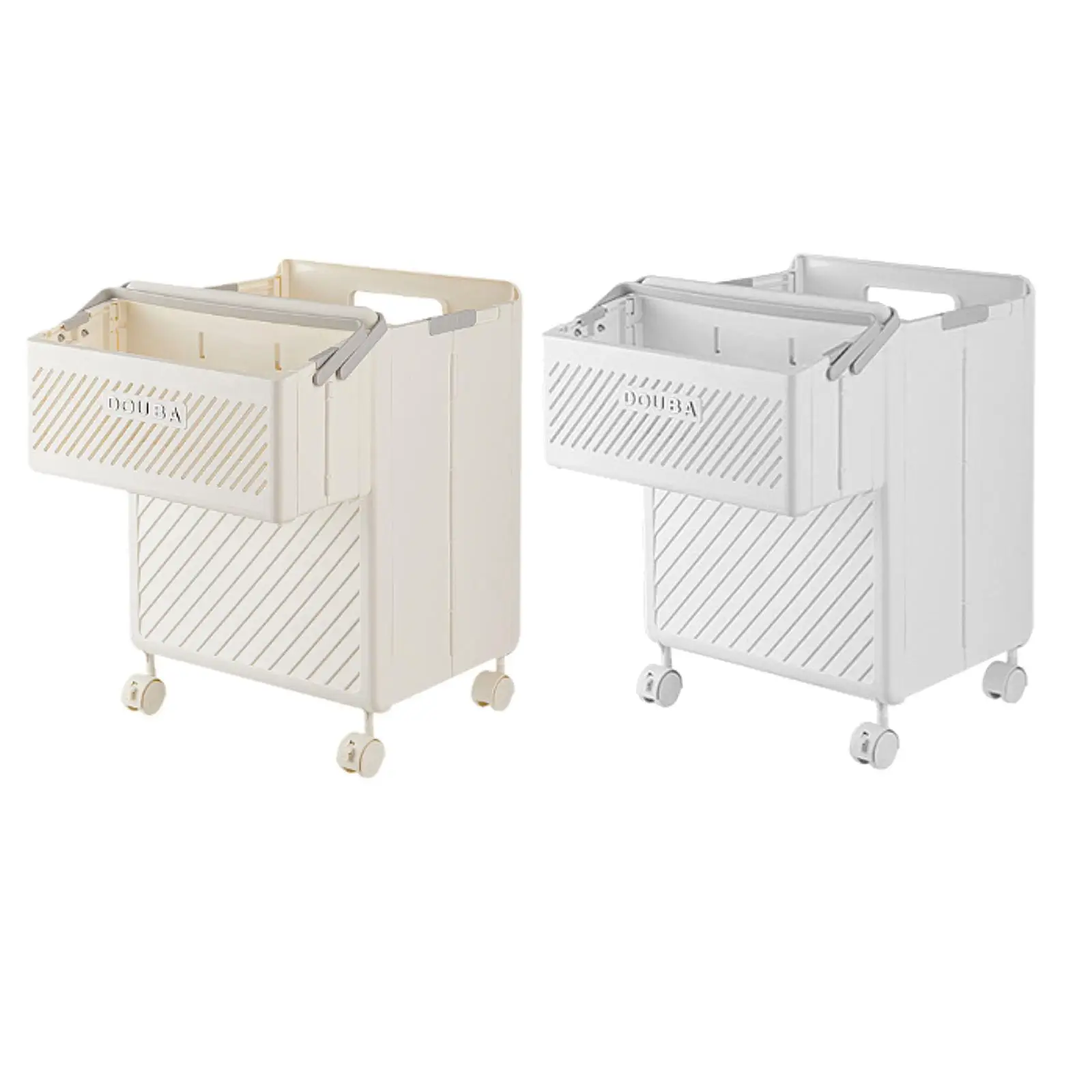 Wheeled Laundry Basket with Folding Design for Clothes Storage