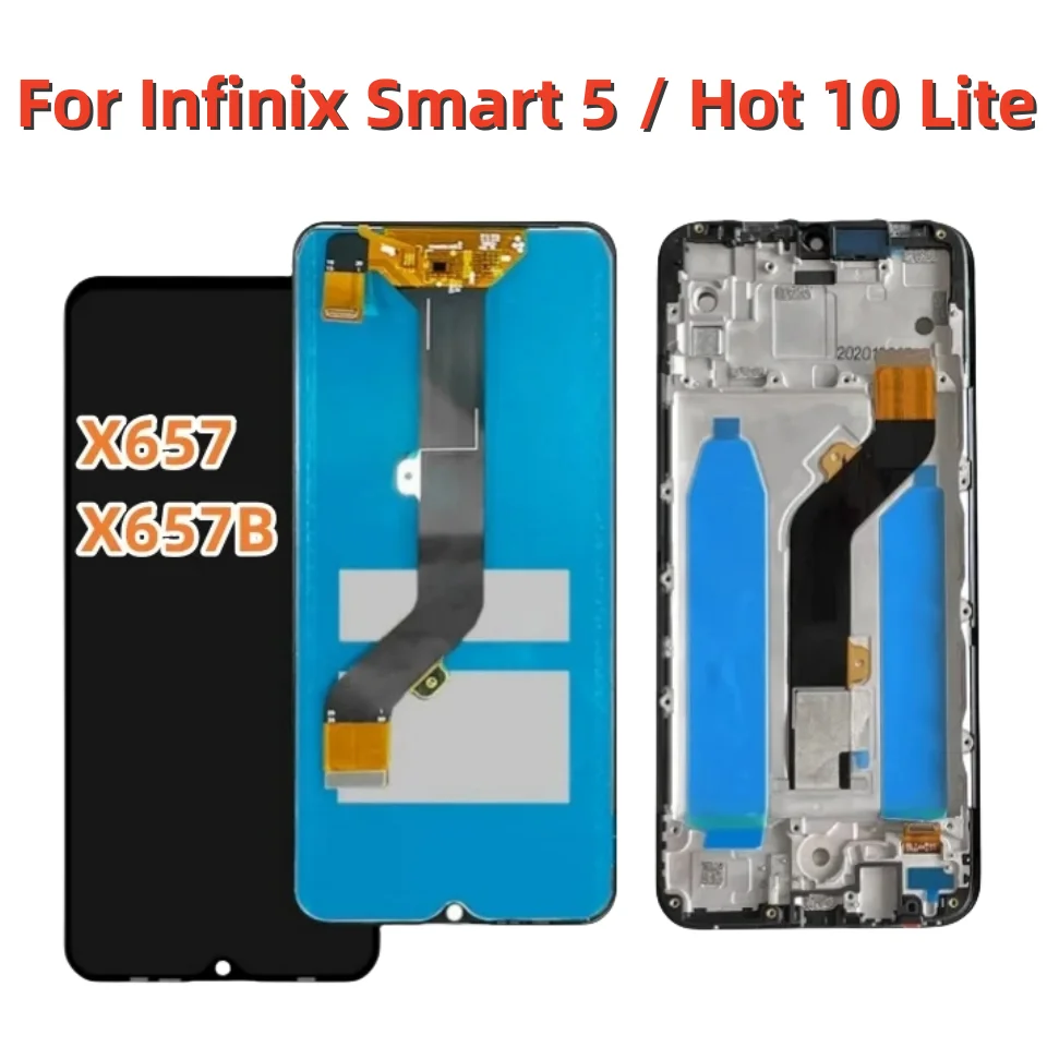 For Infinix Smart 5 / Hot 10 Lite X657 X657C X657B LCD Display Touch Screen Digitizer Assembly Repair Parts Replacement