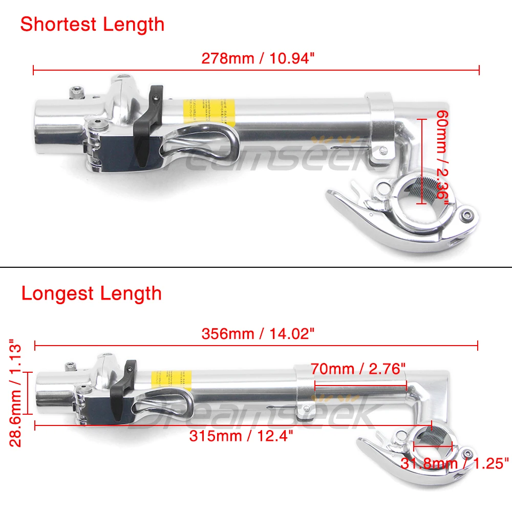 Folding Bike Stem for 31.8mm Handlebar 28.6mm Front Fork Bicycle Quick Release Left Fold 70mm Adjustable Aluminum Alloy Cycling view 5