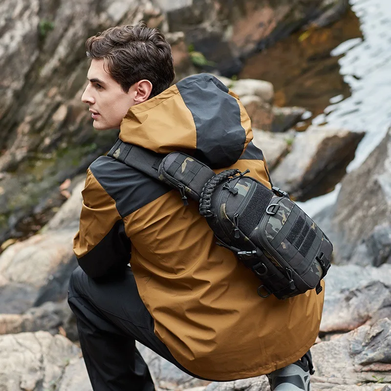 حقيبة بلو من النايلون المقاوم للماء، حقيبة صدر مموهة للاستخدام الخارجي، حقيبة كتف متعددة الوظائف لتسلق الجبال