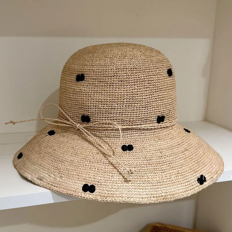 Japanese Straw Hat for Female New Summer Korean Version of the Sunscreen Big Hat Eaves Beach Seaside Vacation Sun Hat Foldable
