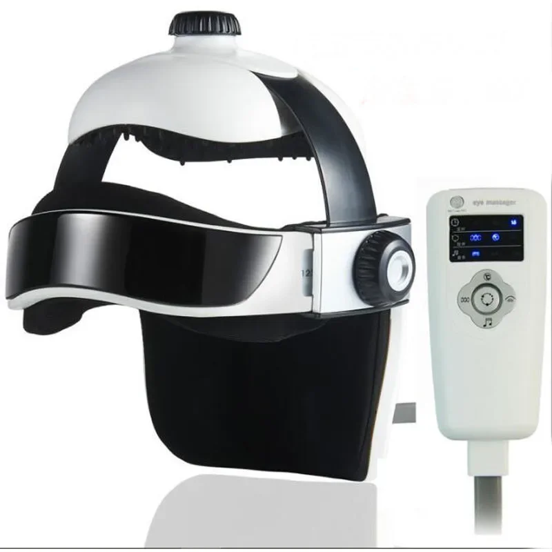 QX-363 3d elektrische Helm massage Smart Luftdruck Vibrations therapie Massage gerät Musik Muskels timulator Heizung Nacken kopf entspannen