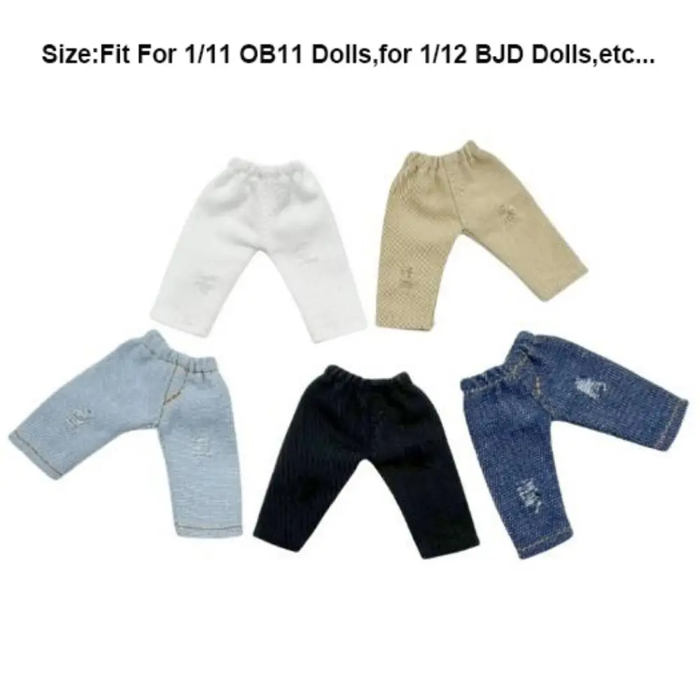 Moda bonecas calças jeans longas roupas casuais diy roupas artesanais 5 cores acessórios de roupas