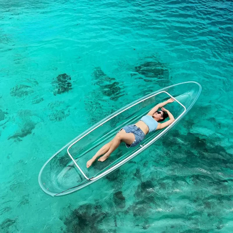 Transparent Canoe For 2 Person Double Seat Kayak Transparent Kayak Ocean Clear Transparent Kayak