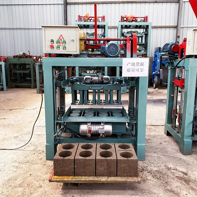 factory price paving brick making machine manual QMJ4-30A cement hollow and solid paver block brick making machine