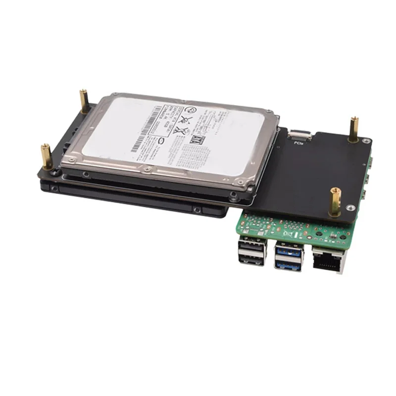 

A34M-X1007 Pcie To Dual 2.5" SATA HDD/SSD Shield SATA 3.0 5Gbps For Raspberry Pi 5 Supports 2X2.5" SATA HDD/SSD
