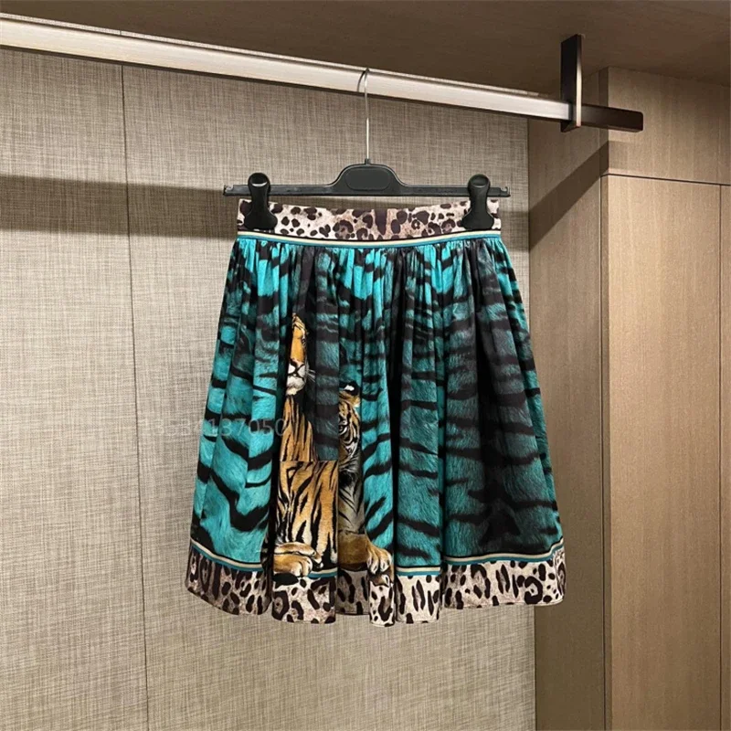 Imagem -04 - Saia Curta com Estampa Leopardo Feminino Estampa Leopardo Alta Qualidade Sexy Nova Grande Marca Moda Verão 2023