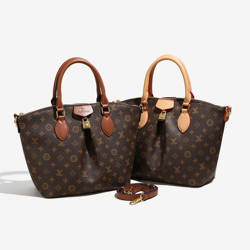 

Premium Texture Tote Bag 2025 New Old Flower Portable Lock Bag Casual Versatile Shoulder Bag