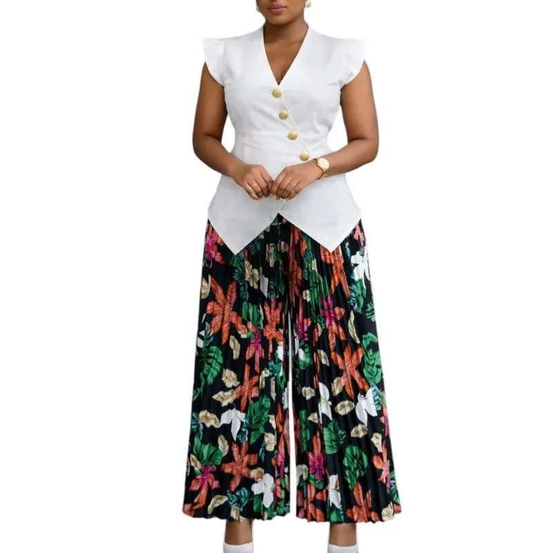 conjunto-de-roupas-africanas-dashiki-para-mulheres-verao-sem-mangas-decote-em-v-top-de-poliester-e-calcas-longas