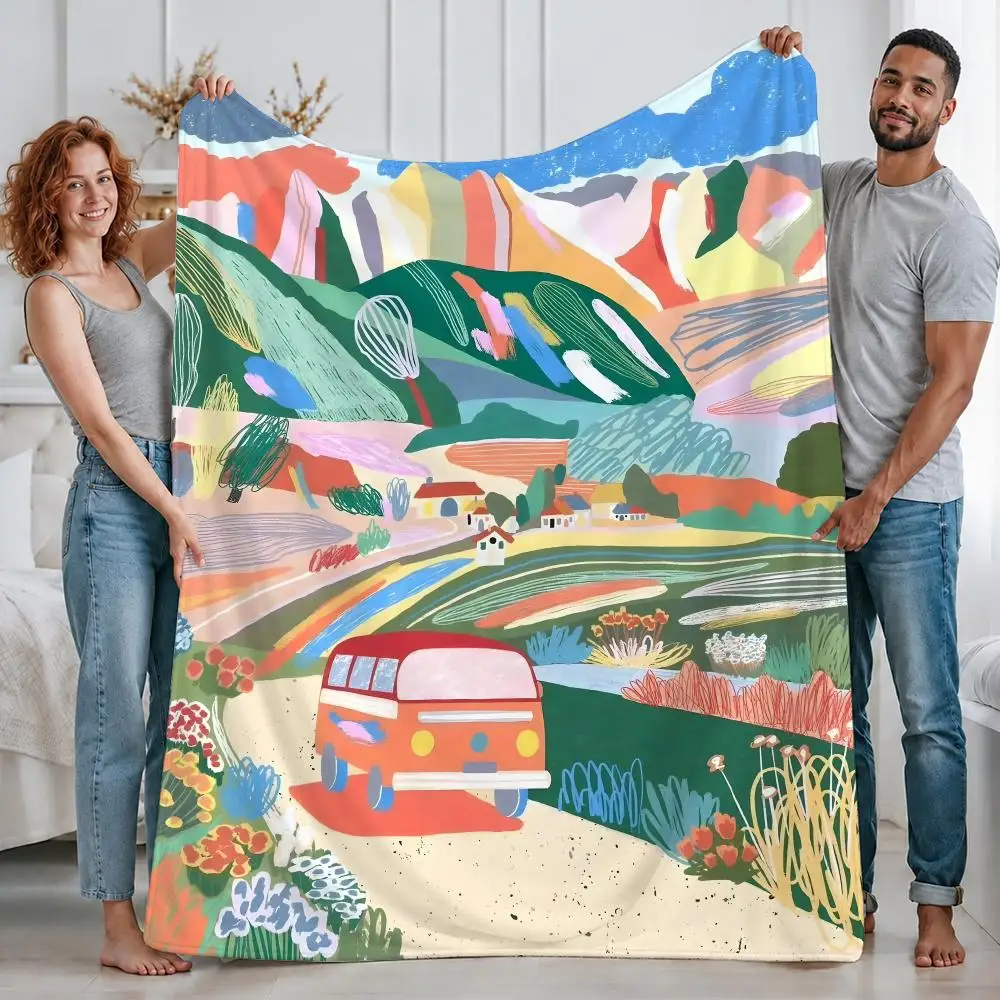 Aesthetic Artist Marina Ester Castaldo Throw Custom Printed Flannel Fleece Blanket for Sofa Bed Office Travel & Camping