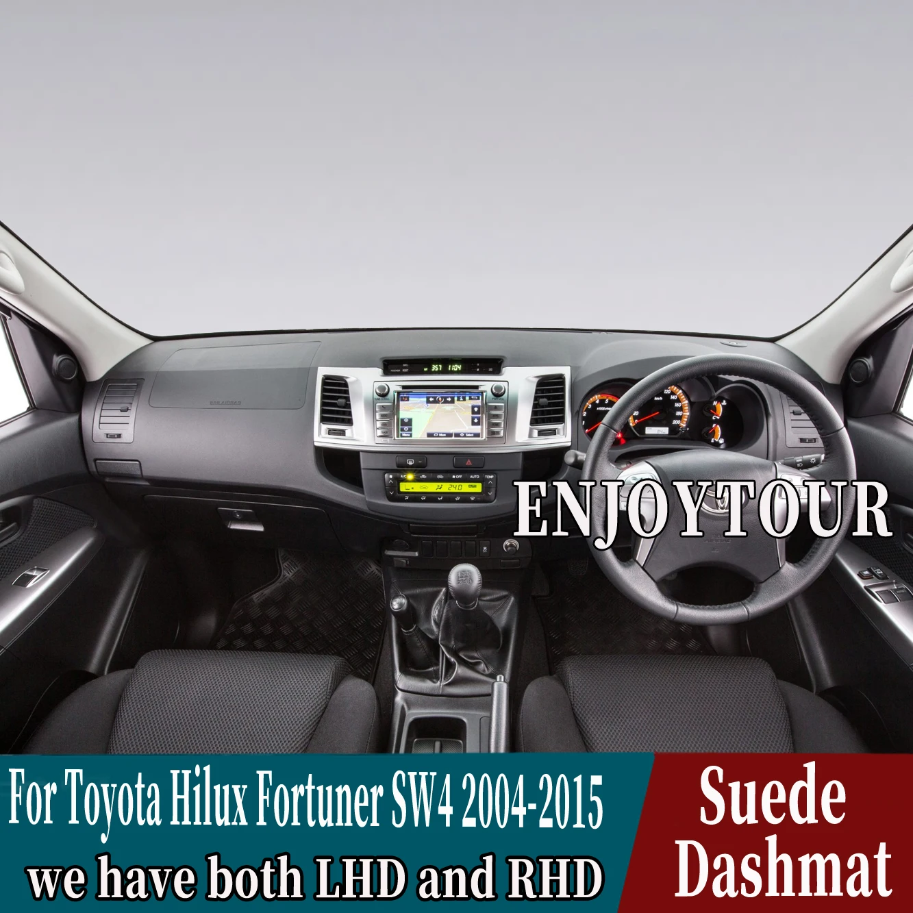 

Suede Leather Dashmat Dashboard Cover Dash Mat Accessories For Toyota Hilux Fortuner VIGO SW4 AN10 AN20 AN30 AN50 AN60 2005-2015