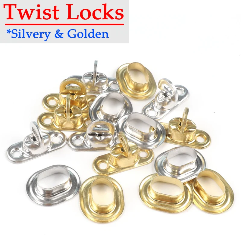 10-100Pcs Copper Twist Locks Pergola Tarpaulin and Sunshade Net Installation Accessories Fixed Twist Buckle Oval Rotating Latch