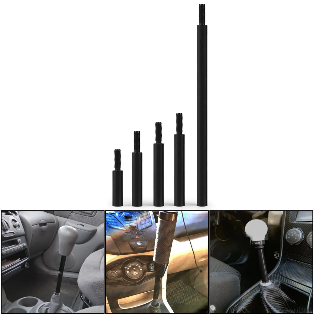 2‘’ 3‘’ 3.5‘’ 4‘’ 10‘’ Aluminum Black Shift Knob Extender Extension Lever Gear Manual Shifter Rod M10X1.5 M10X1.25 M12X1.25