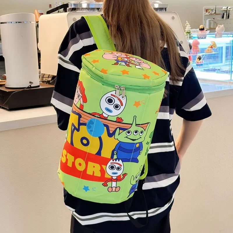 Kawaii Disney Toy Story Buzz Lightyear Backpack Student Bag Cartoon Funny Nylon Large Capacity Portable Cookie Box Storage Bag