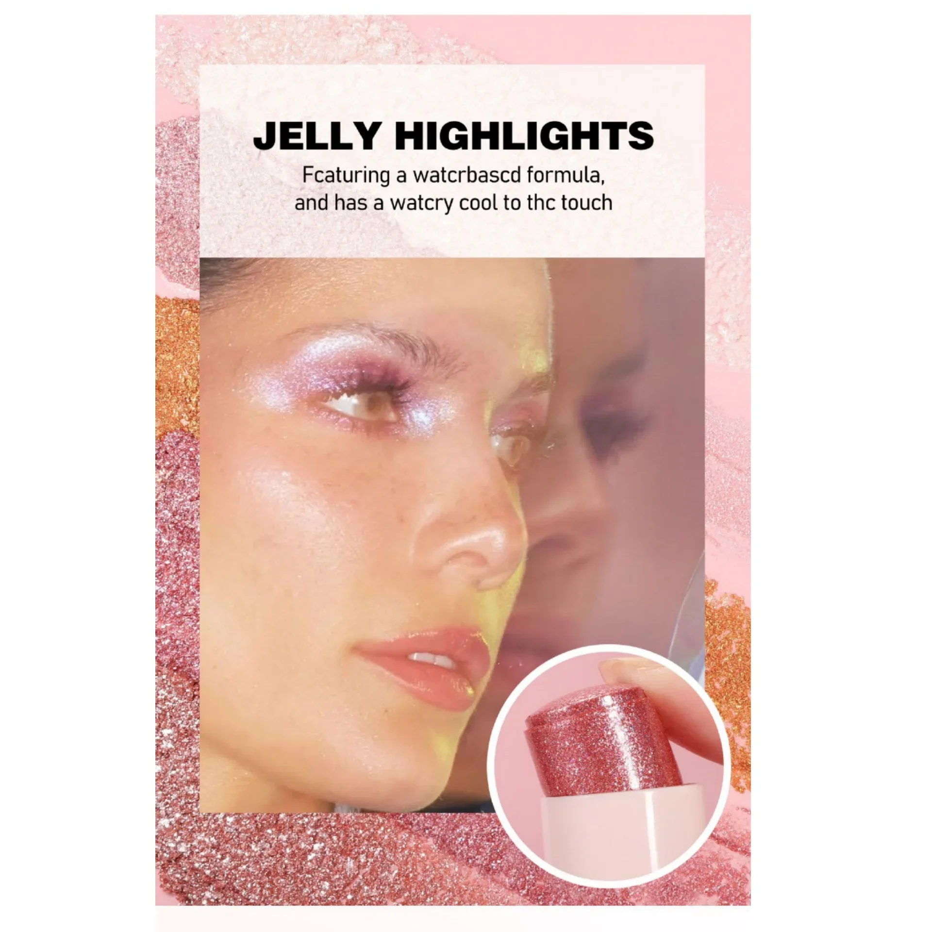 ใหม่ 6 สี Jelly Highlight Stick Face Body ประกายแต่งหน้าที่สวยงาม Shimmer Lip Eyes เครื่องสําอางค์ Silky Smooth Glitter Highlighter