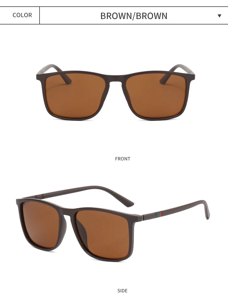 Neue klassische Mode-Polarisations-Sonnenbrille für Herren und Damen, quadratisch, großer Rahmen, zum Fahren, Angeln – Detail 8