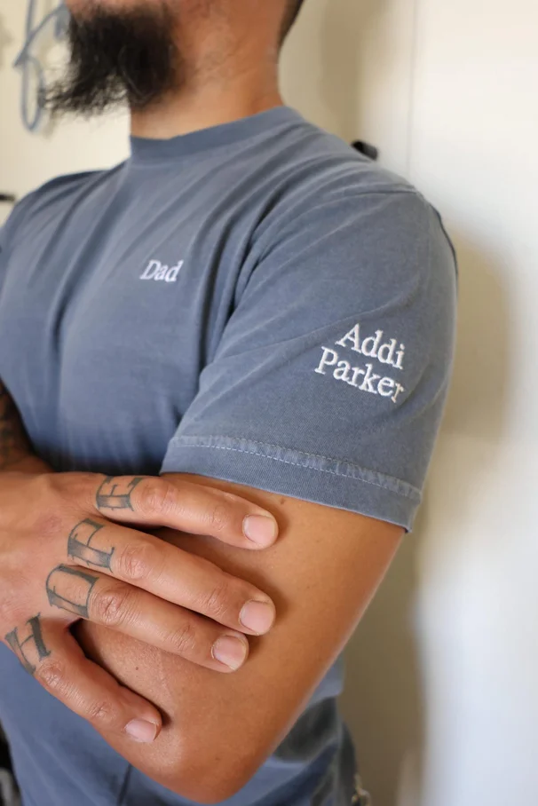 Comfort Custom Dad Short Sleeve Shirt - Customized - Garment Dyed Short Sleeve - Name - Custom Kids Name - Sleeve Embroidery
