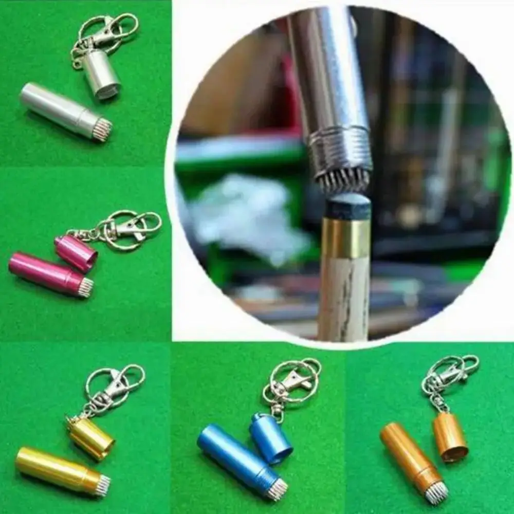 Portable Repair Tool Cue Tip Shaper Effective Repair Billiard Accessories Pool Cue Shaper Metal Keychain Billiard Cue Needle