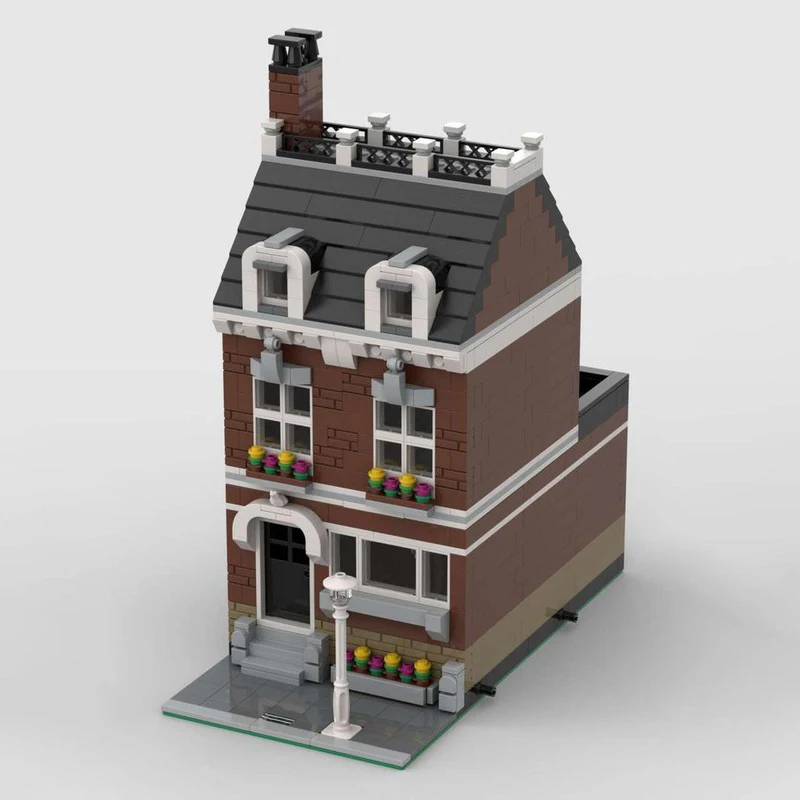 Blocs de construction Moc personnalisés 603 pièces-Kit de modèle architectural modulaire demi-plaque de base-pièce d'exposition de ville unique peu encombrante.