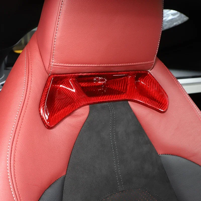 

Для Toyota GR Supra A90 2019-2022 гг., спинка автомобильного сиденья из настоящего углеродного волокна, декоративная наклейка, аксессуары для интерьера, набор из 2 предметов