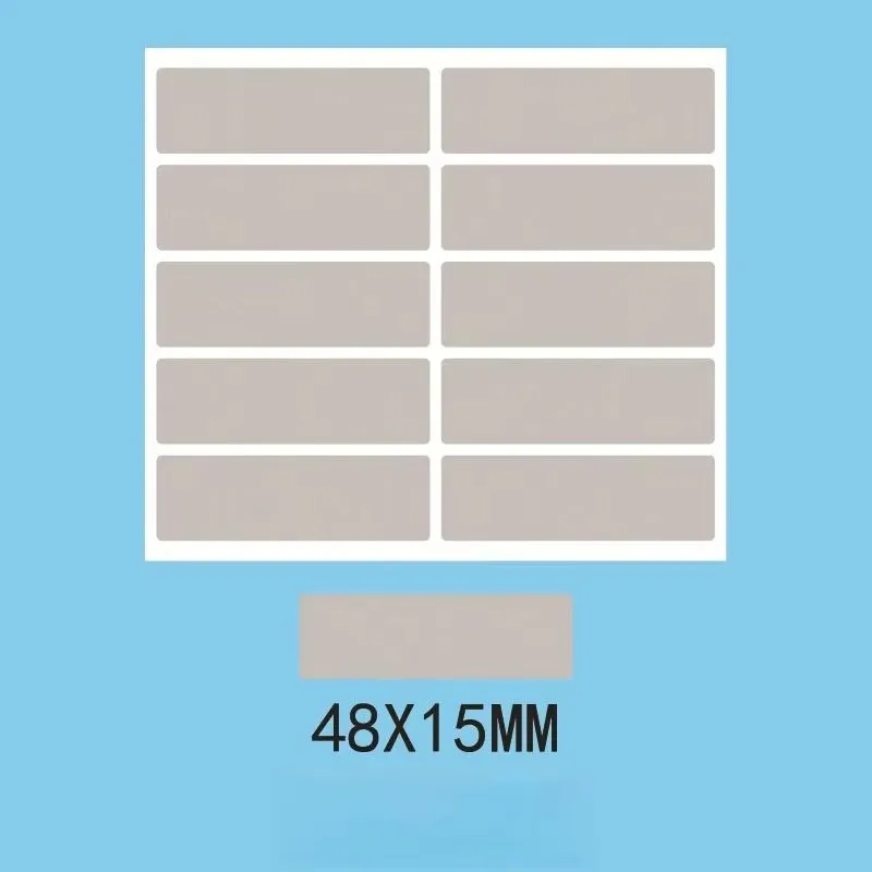 100 Stück/Packung Rechteckige Rubbelaufkleber, 1,9 x 0,6 Zoll – Detail 1