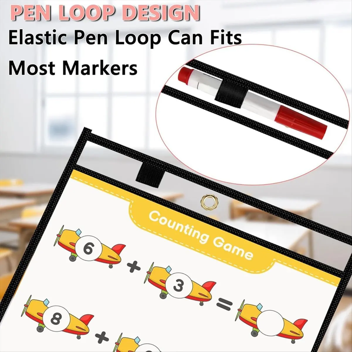 Super Sale 30 Packs Oversized Dry Erase Pockets Reusable Sleeves 10x13 Job Ticket Holders, for Teacher School Classroom Office