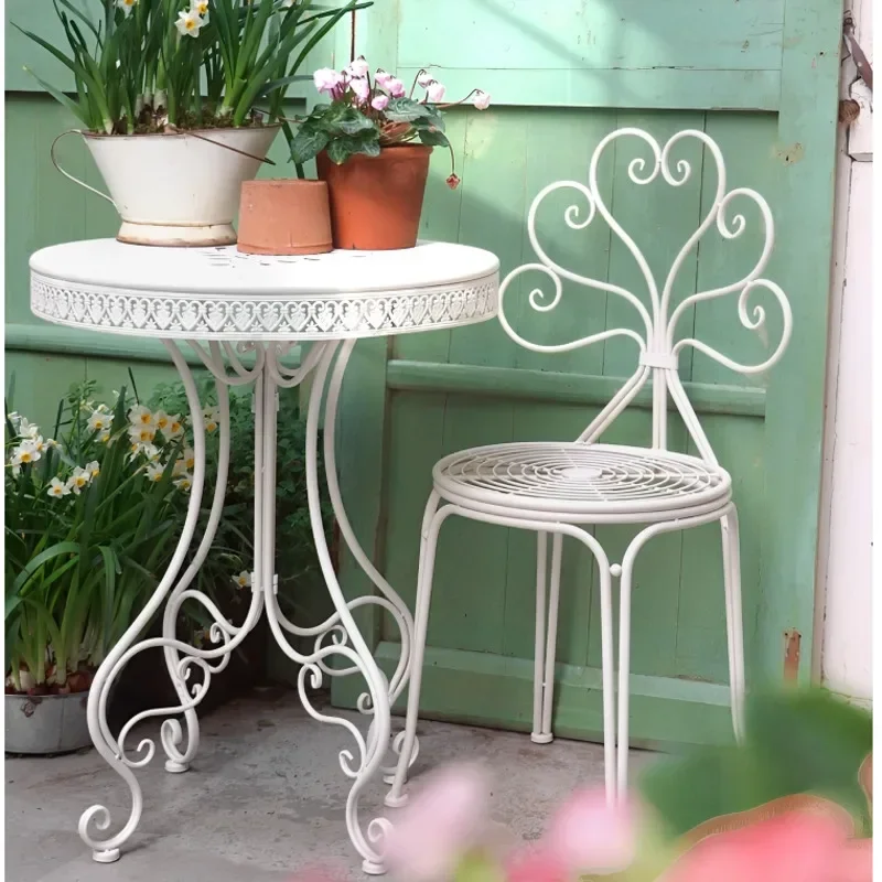 

European Iron Outdoor Table Courtyard Balcony Terrace Table Lace Design Garden Furniture Home Decoration Small Coffee Table