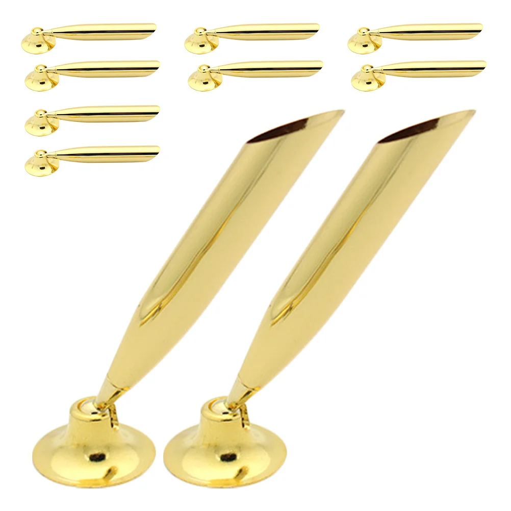 

10Pcs Metal Pen Stand Stylish Single Pen Holder Base Desk Organizer for Office Home Retail Store Fountain Ballpoint Pencil