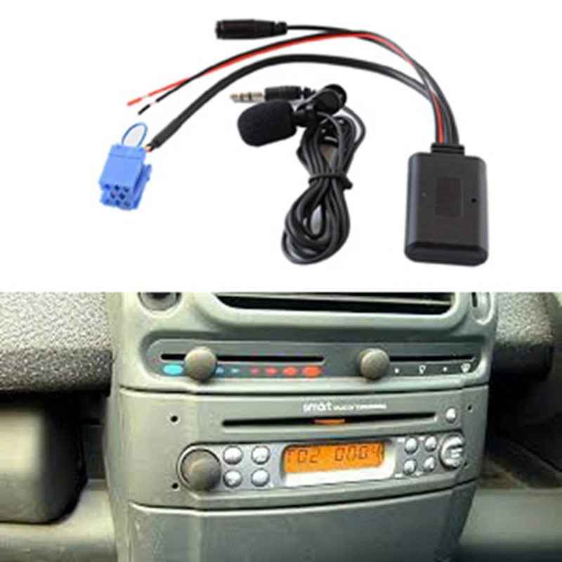 Car Bluetooth 5.0 Aux Cable Microphone Handsfree Mobile Phone Free Calling Adapter For Benz Smart Fortwo 450