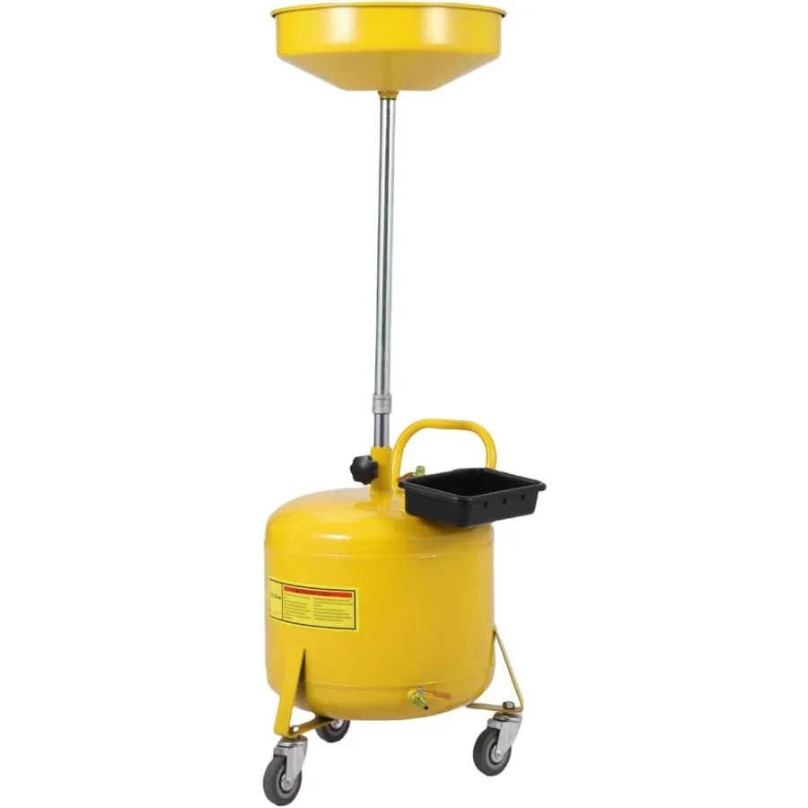 خزان تصريف الزيت النفايات الذي يعمل بالهواء سعة 8 جالون، حاوية تصريف الزيت المحمولة مع قمع 2862 قابل للتعديل للدراجات النارية T #1