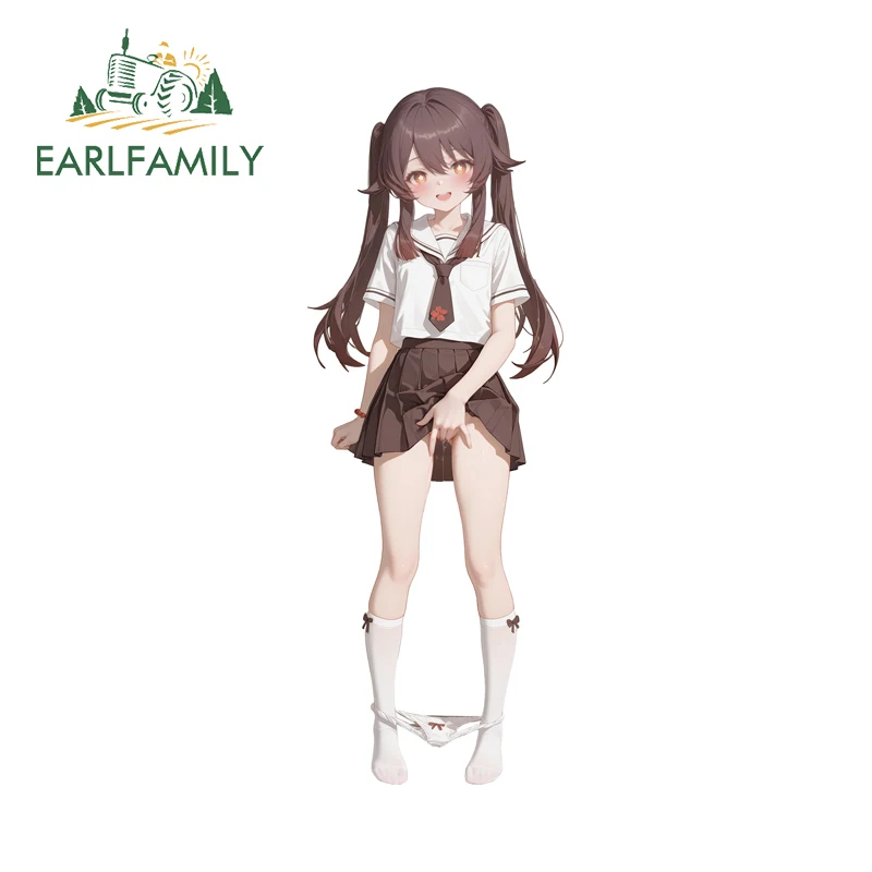 EARLFAMILY Hutao 그래피티 스티커 핫 애니메이션 테마 앞유리 범퍼 데칼 DIY 간단하고 실용적인 방수 트롤리 액세서리