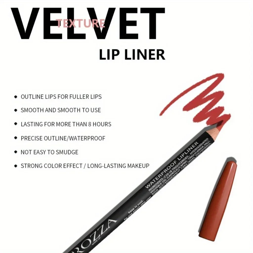 مجموعة أقلام تحديد الشفاه المخملية مكونة من 3 قطع، أحمر شفاه مقاوم للماء يدوم طويلاً، لمستحضرات التجميل غير اللامعة