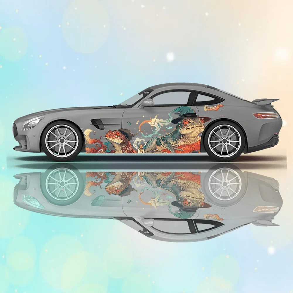 Fantasy Magic Lizard Wizard Car Vinyl Wraps Decal Self-adhesive PVC Sticker Suitable for Trucks SUV Decor Auto Accessories Gift