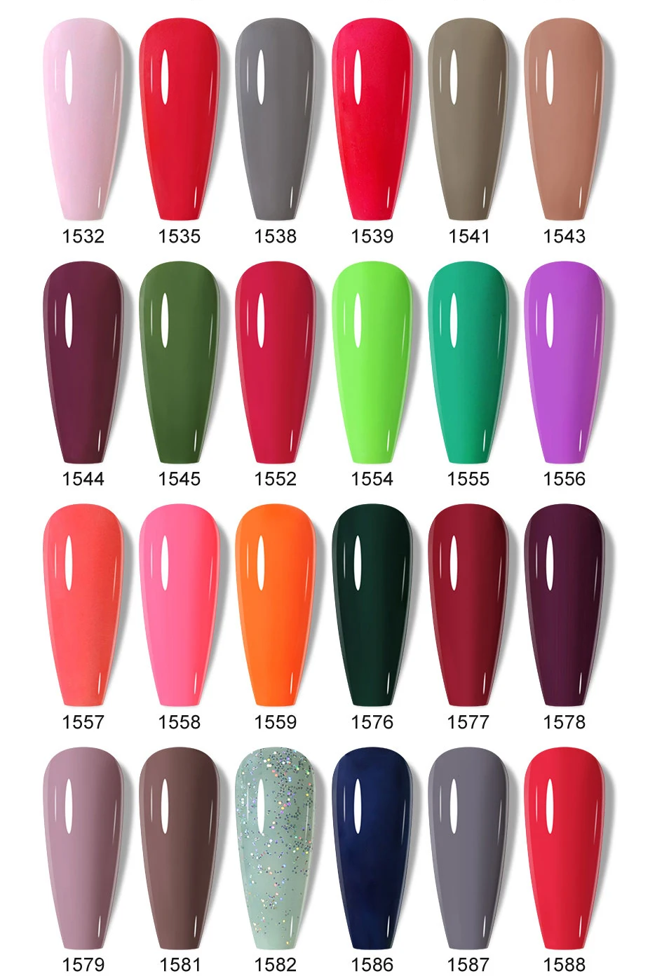 Clou Beaute 10/12/20/24-teiliges Gel-Nagellack-Set, 15ml Weißglasflasche, Nagelkunst-Kit, Semi-permanenter Gellack Nagellack – Detail 27