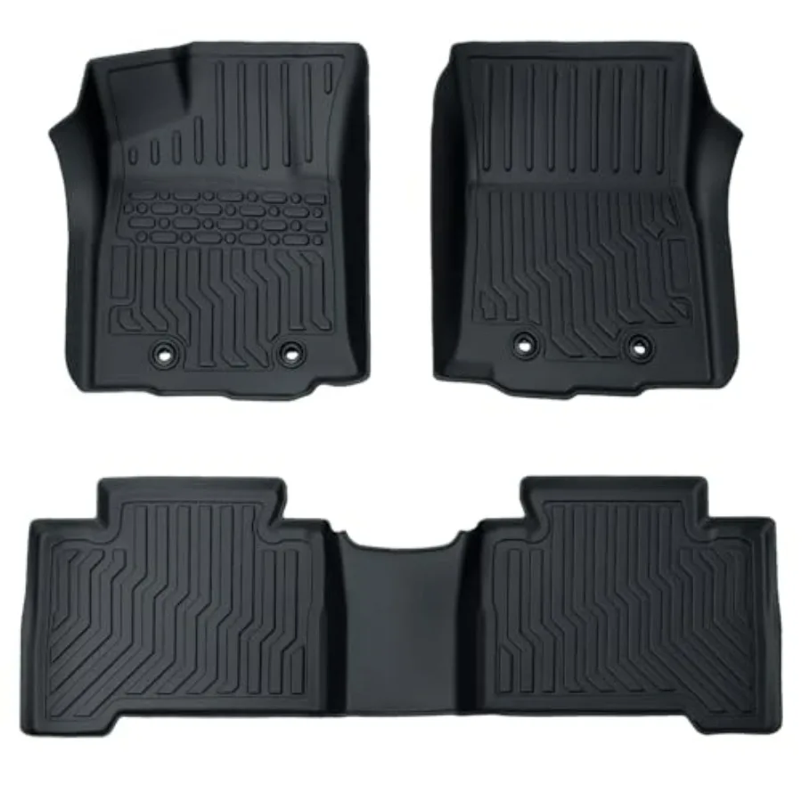 

All Weather Rubber Floor Mats Compatible with 2018-2023 Tacoma 3Pcs Car Automotive Floor Mats Cargo Liners Black