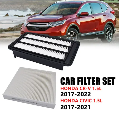 Filtro de aire de polen de cabina de motor de coche, 17220-5AA-A00, 80292-TF0-G01, para Honda CR-V, CRV, Civic X, 1.5L, Turbo 2016, 2017, 2018, 2019, 2022, 2 uds.