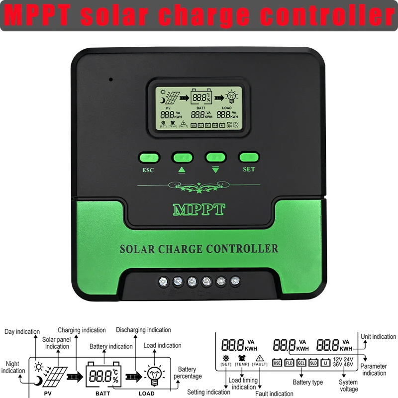 

WIFI Remote MPPT Solar Charge Controller 10A/30A/40A/50A wifi Solar Panel Regulator 12/24V Auto for Lithium Lead Acid Battery