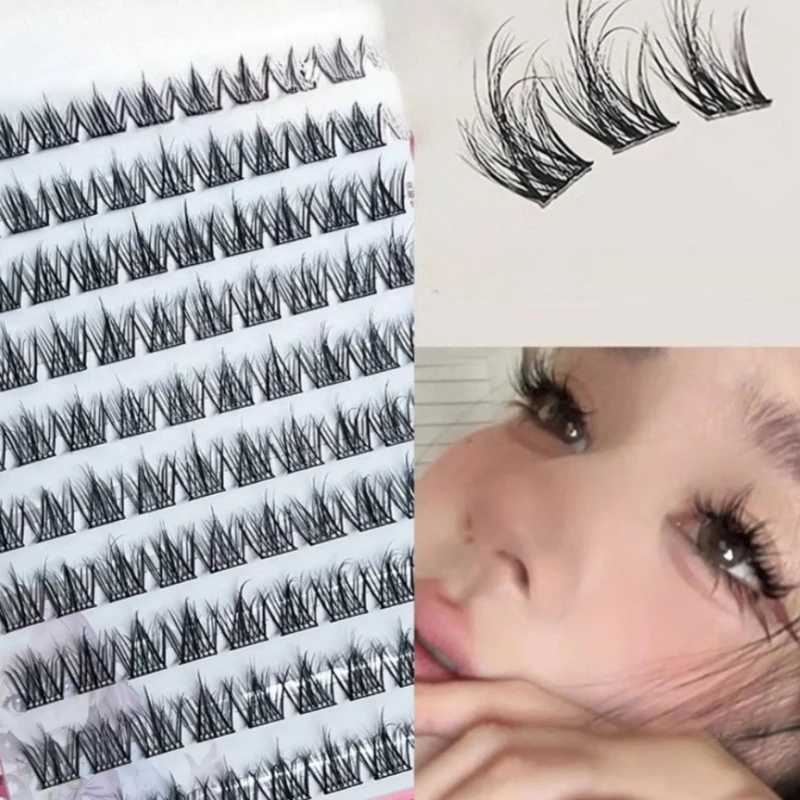 30/100 قطعة الرموش ذاتية اللصق العنقودية الطبيعية طويلة وهمية رمش تمديد لا الغراء اللازمة الفردية جلدة ماكياج أداة