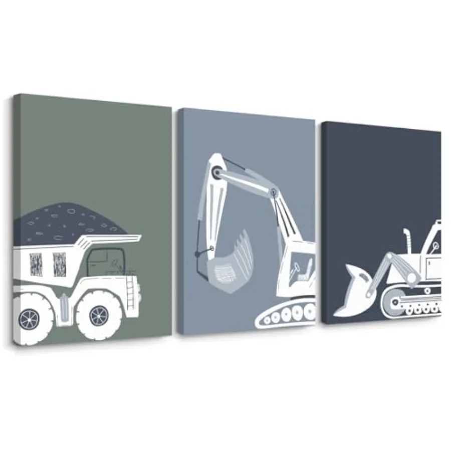 

Construction Truck Wall Decor Toddler Boys Room Wall Vehicle Posters Dump Truck Wall Bulldozer Pictures Nursery Prints for Boys
