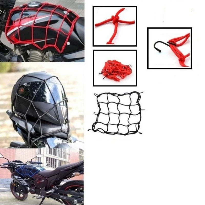 Motorcycle Luggage Net Helmet Net Pocket Fuel Tank Net Cover Miscellaneous Net Cover Elastic Net Rope 30 * 30Cm