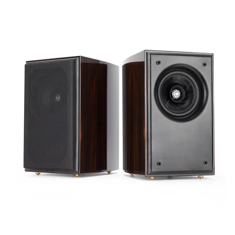 Zero Distortion Hifi Edge 9.1 3.1 Full Range Wooden Bookshelf Hifi Speakers With Speaker Cable