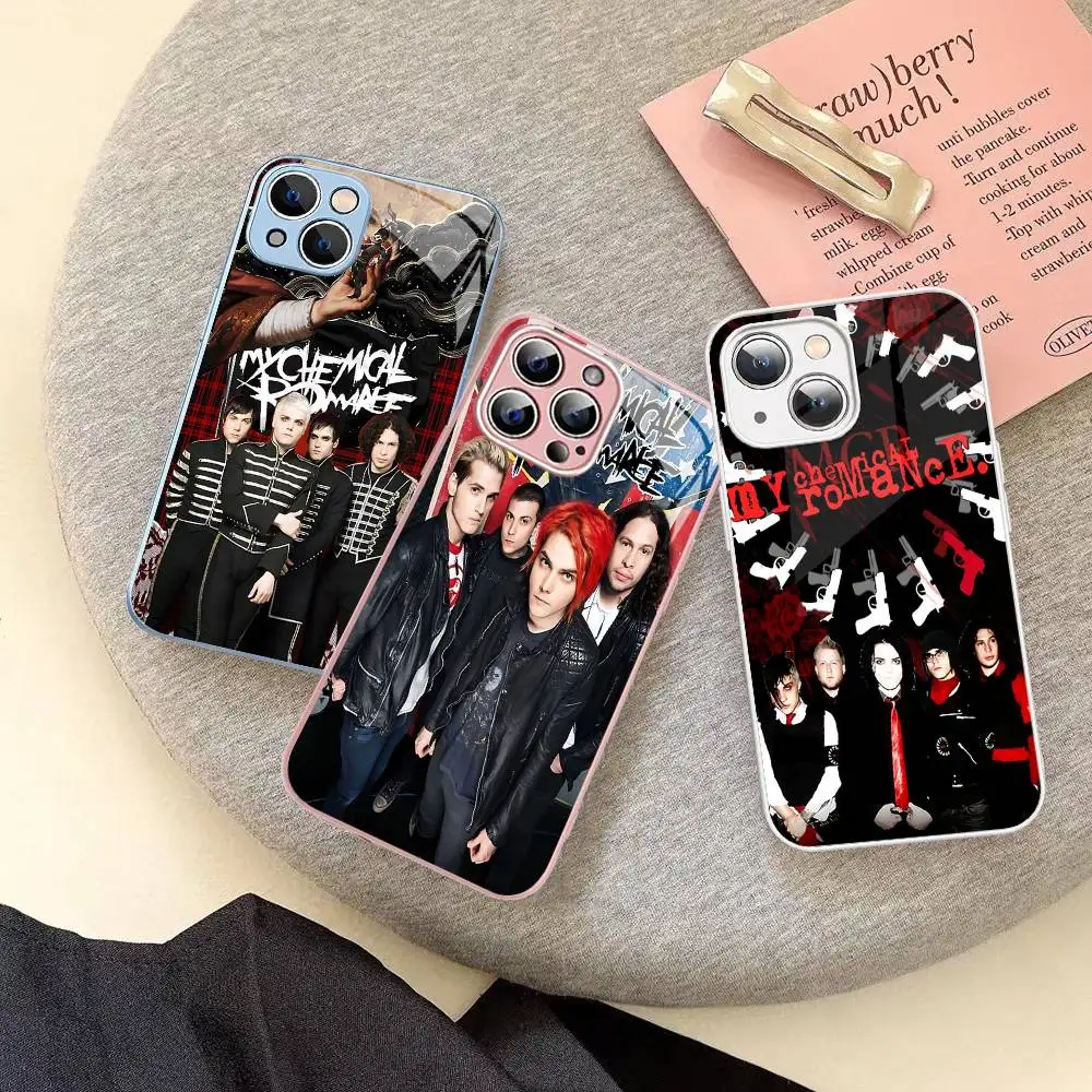 My C-Chemical R-Romance Band – coque en verre trempé pour Iphone 14 13 12 11 Pro Mini XS MAX 14Plus X XS XR