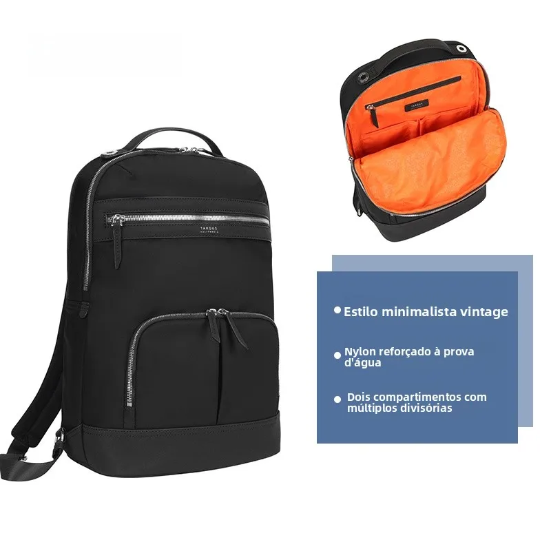 Mochila de Ombro Duplo Targus Luxuosa de 15 Polegadas para Mulheres, Mochila Estudantil Moderna, Estilo Jovem, Poliéster Impe...